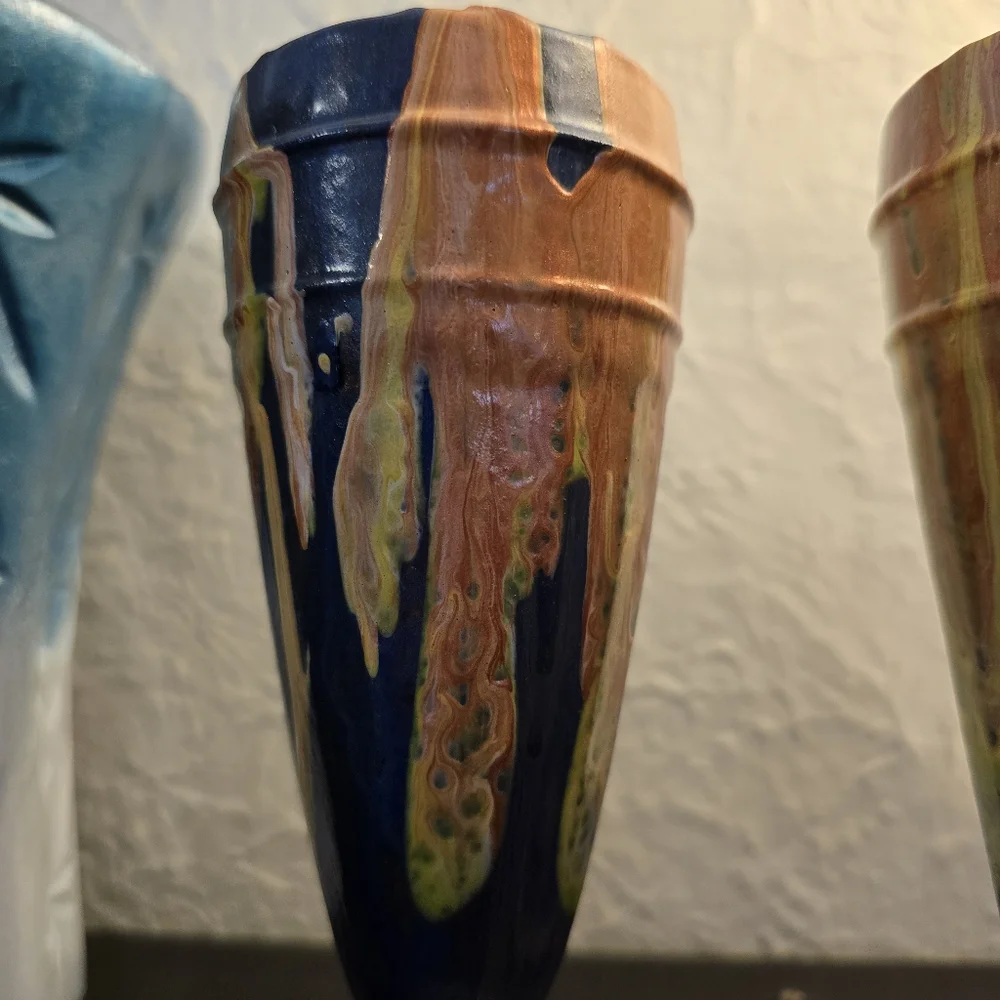 2 HANDCRAFTED Upcycled Glass Goblets HANDPAINTED Abstract Viking Drinkwear Art